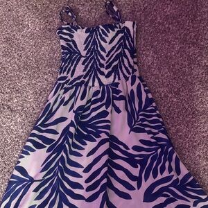 Tropical Blue and White Sundress